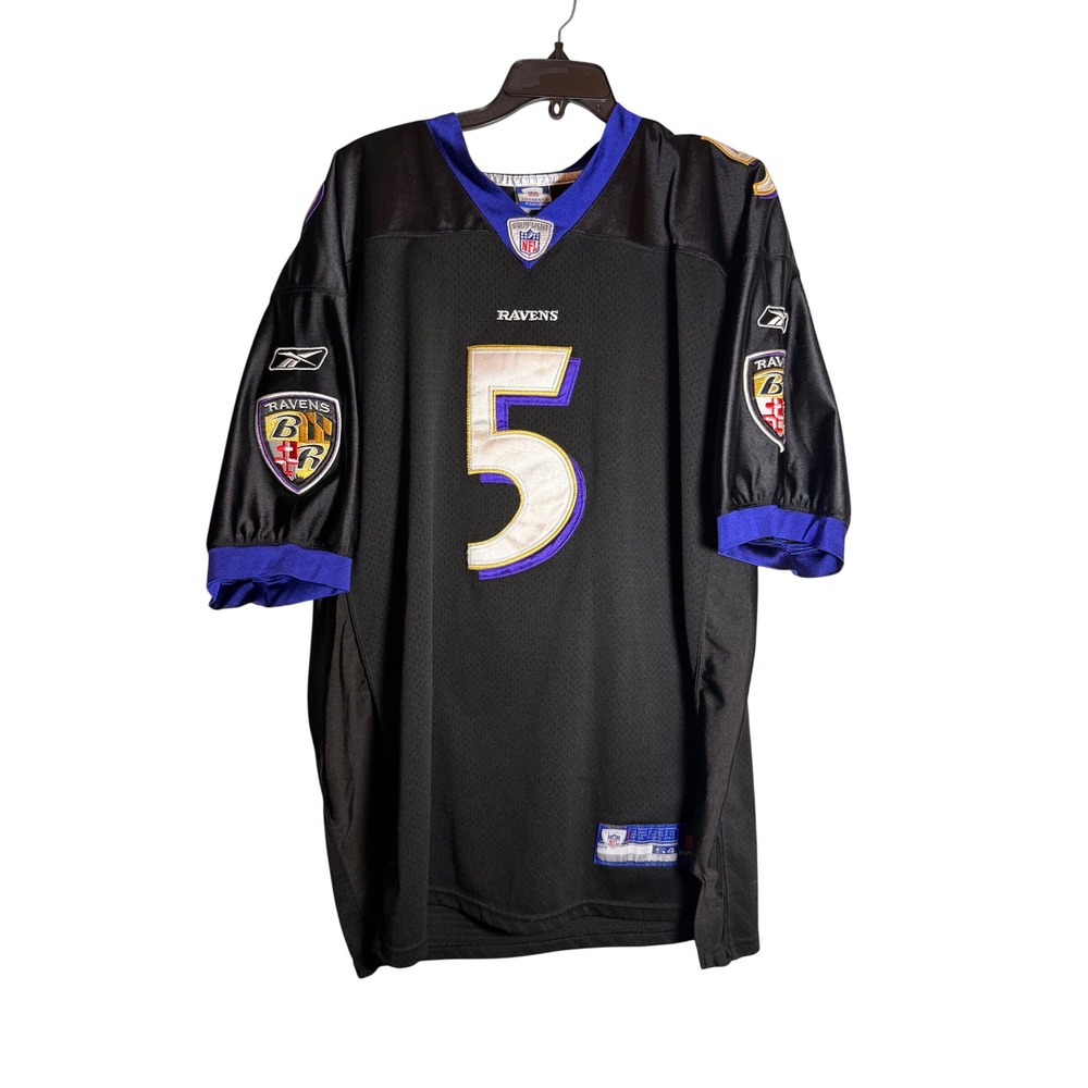 Reebok Baltimore Ravens Joe Flacco 5 NFL Jersey Black Size 54 Authentic R700A